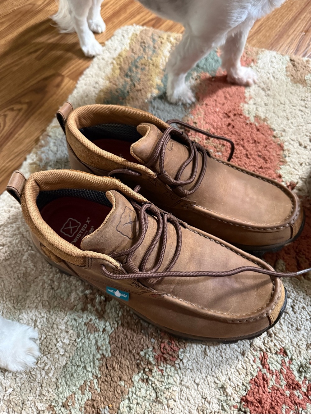 Twisted X Waterproof Brown Men's Casual Leather Moc Toe Shoes mens size 8 1/2